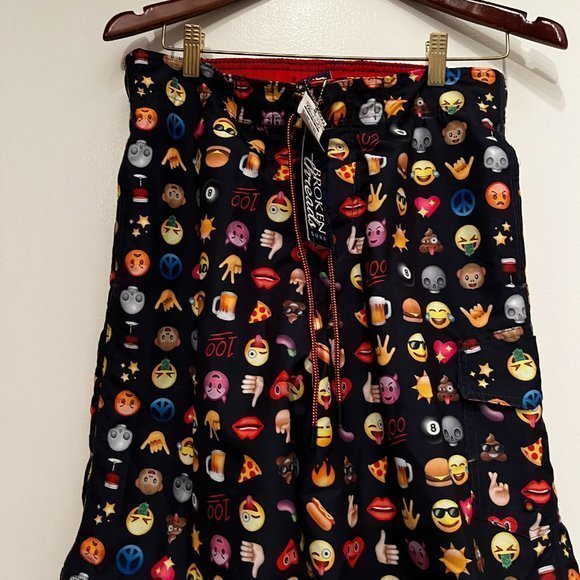 Swim Trunks -Bathing‎ Suit /Emojis / Broken Threads Surf / Medium /New with Tags - Picture 7 of 16